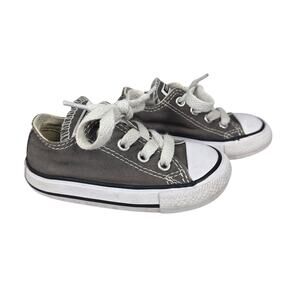 CONVERSE INFANT SNEAKERS – SIZE 5 – GRAY CANVAS RUBBER TOE – CLASSIC CHUCK STYLE